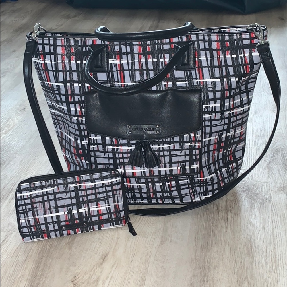 Vera bradley tassel tote AND zip wallet bundle